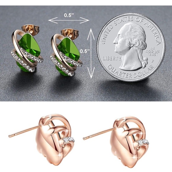 18K Rose Gold Birthstone Earring